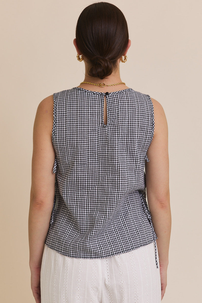 Gingham Tie Top