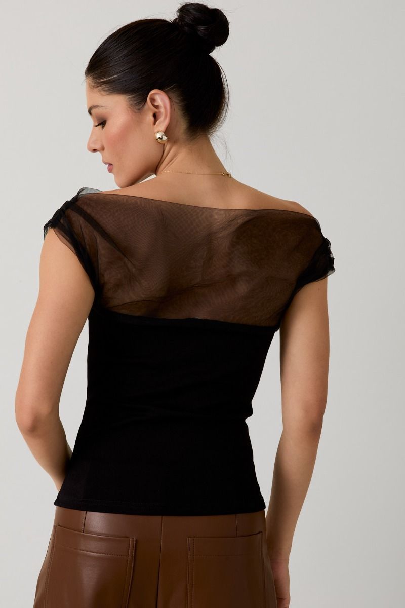 Draped Black Top