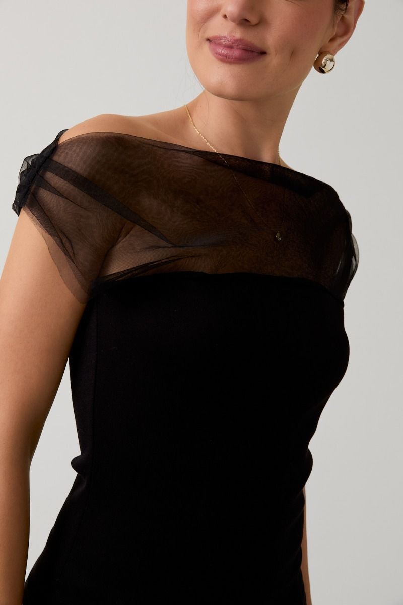 Draped Black Top