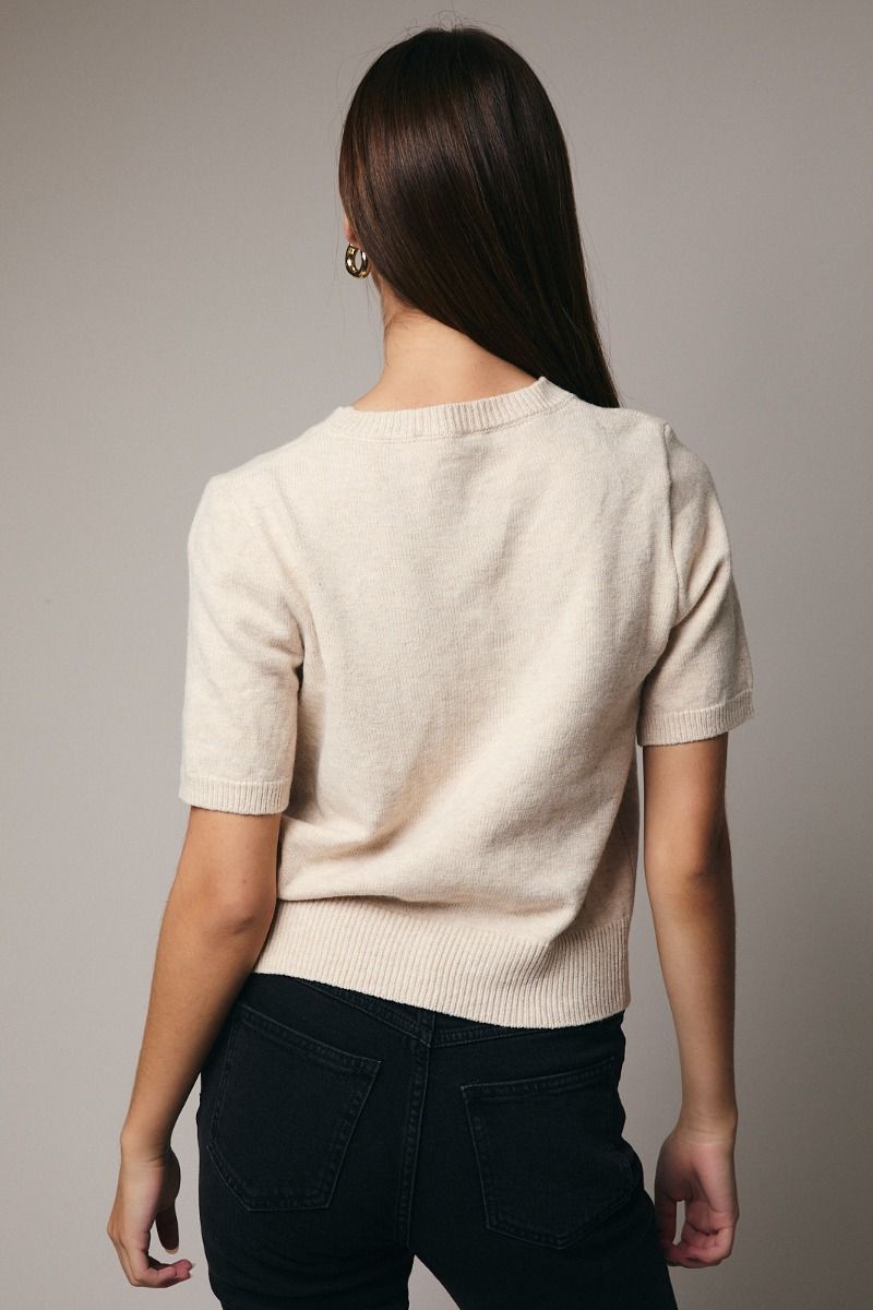 Festive Figure Skates Short Sleeve Sweater