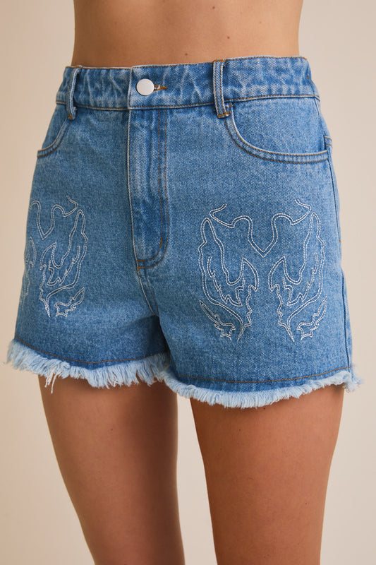 Western Wild Denim Shorts