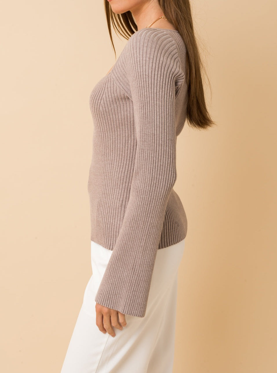 Sweetheart Ribbed Sweater